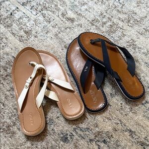 RALPH LAUREN Navy Sandals and ALDO Cream and Tan Sandals